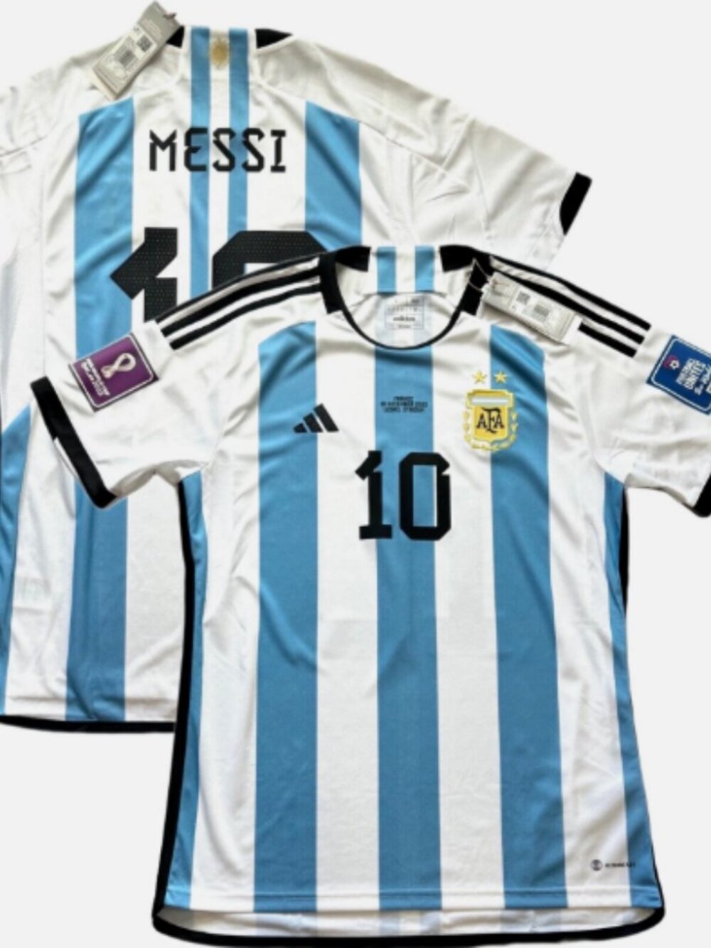 NEW ADIDAS ARGENTINA HOME MESSI #10 WORLD CUP SOCCER JERSEY 22/23 - Picture 3 of 5